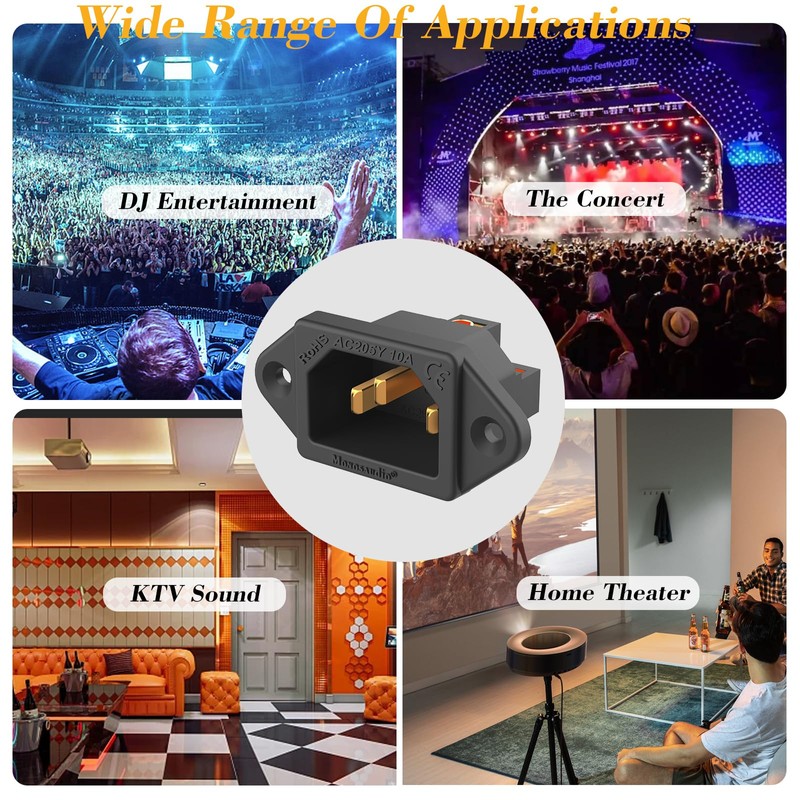 Monosaudio Gold Plated AC Power Socket 250V 10A IEC 320
