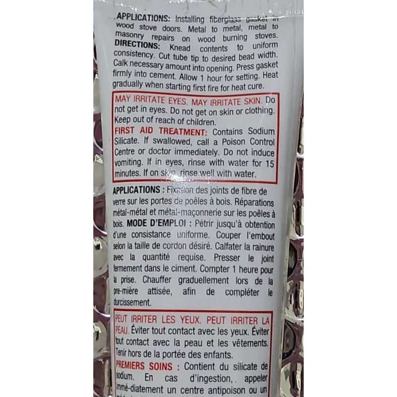 IMPERIAL Stove & Gasket Cement Woodstove Pellet Gas ~ Black