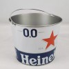 Heineken 0.0 Logo Beer Silver Metal Pail Ice Bucket With