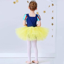 Lito Angels Princess Snow White Ballerina Costume for Kids Girls, Fancy Ballet Tutu Dress Dance Wear, Age 7-8 Years, Yellow (Tag Number 140)
