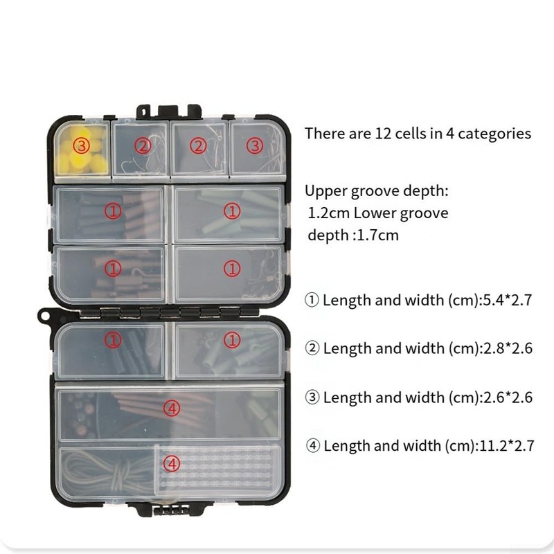 Premium Carp Fishing Rigs Set, 173-Piece Tackle Box Kit with