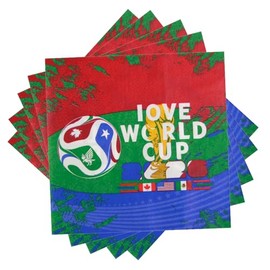 Servilletas de la Copa Mundial 2026, North America Soccer Tour America Canada México - Servilletas desechables temáticas de la Copa Mundial para cumpl