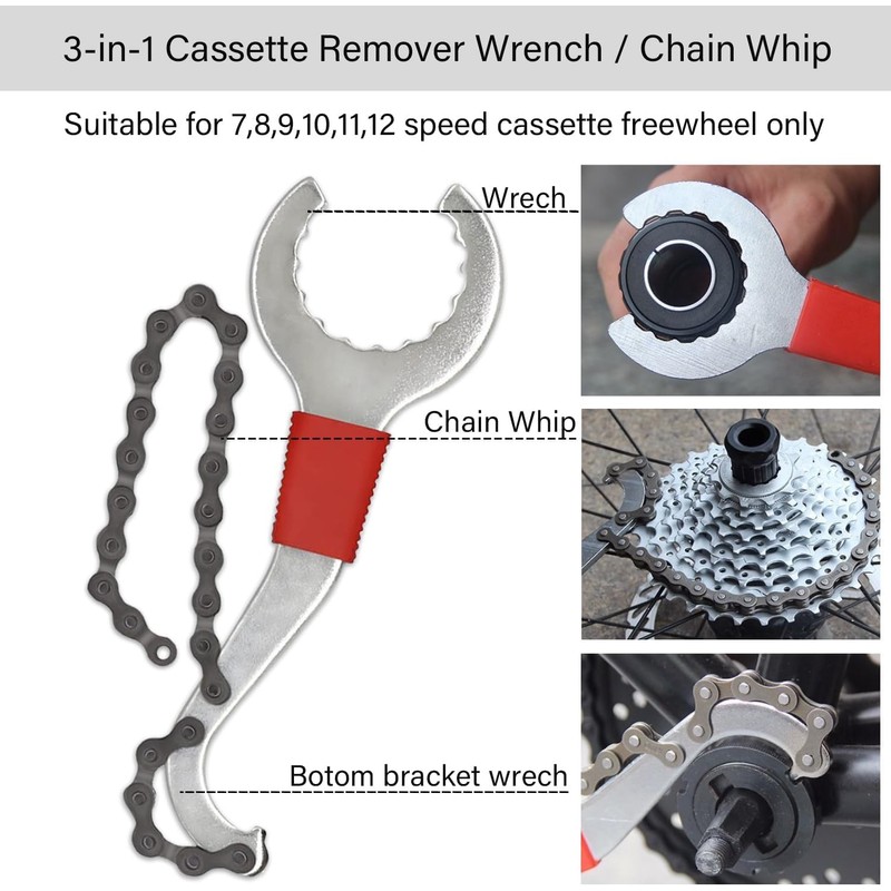 Lostwry 5 Piece Bicycle Cassette, Bicycle Repair Set with Crank