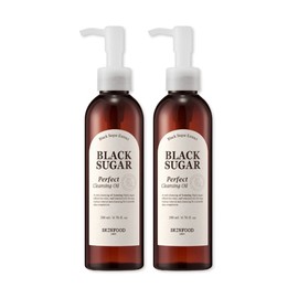 SKINFOOD Black Sugar Dead Cell Care Perfect Cleansing Oil 200ml 2pcs / 스킨푸드 블랙슈가 각질케어 퍼펙트 클렌징오일 200ml 2개