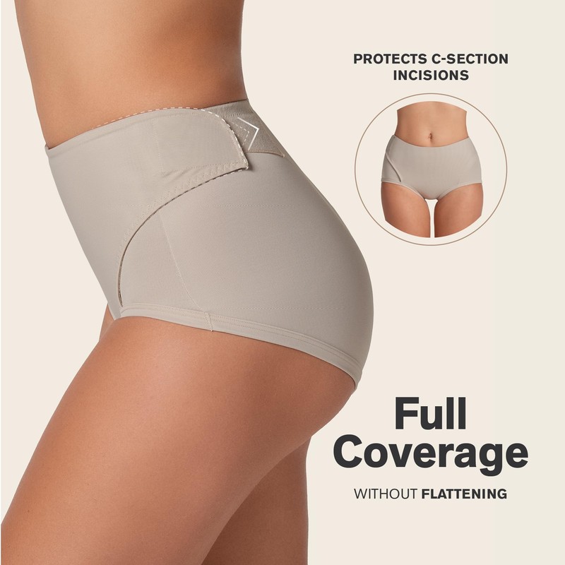 Leonisa Postpartum Tummy Control Belly Band Underwear Postpartum Panties Beige