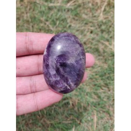 Stone City Amethyst Palmstone Crystal, Healing Stone, Meditation Crystal, Natural Stone (1.76 OZ / 50 Gm) (2.08 OZ / 59 Gm)