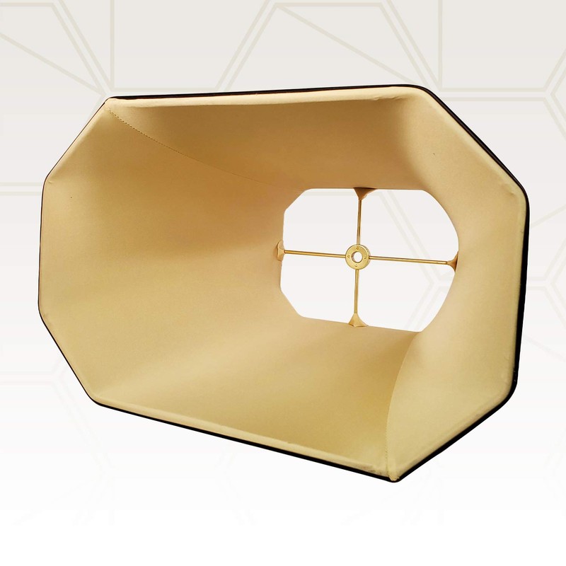 Royal Designs, Inc. BSO-710-18BLK/GL Rectangle Cut Corner Basic Lamp Shade,