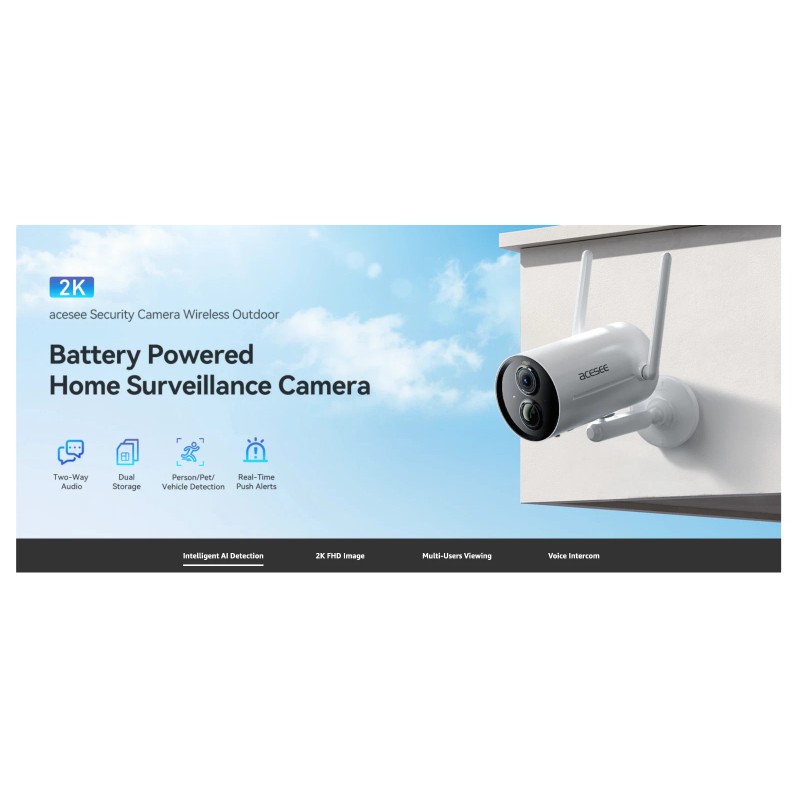 Acesee Security Camera Wireless Outdoor - Battery Powered Camera Outdoor