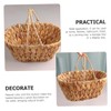 KOMBIUDA Natural Hyacinth Grass Bread Basket Woven Snack Organizer Decorative