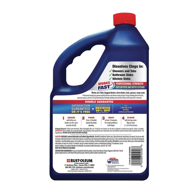 Roto Rooter Gel Clog Remover 1 gal. - Case of: