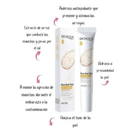 Bioaqua Crema Facial con Extracto de Arroz y cido Hialurnico, Aclara y Atena Ojeras, Uso Da y Noche, Todo Tipo de Piel                                