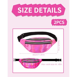 KGDUYC Pack of 2 Women's Waterproof Waist Bag Belt Bag Sports Adjustable Strap Waist Bag for Women Outdoor Sports - Women Waist Pack Multicoloured