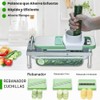 Picador de verduras de acero inoxidable con 10 cuchillas, cortador
