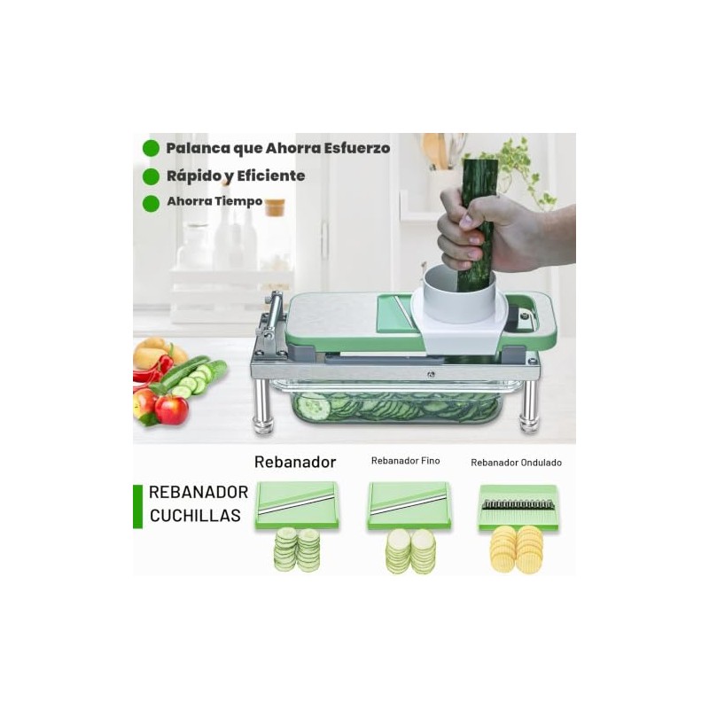 Picador de verduras de acero inoxidable con 10 cuchillas, cortador