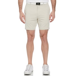 PGA TOUR Men's 7" Golf Shorts with Active Waistband, Silver Lining