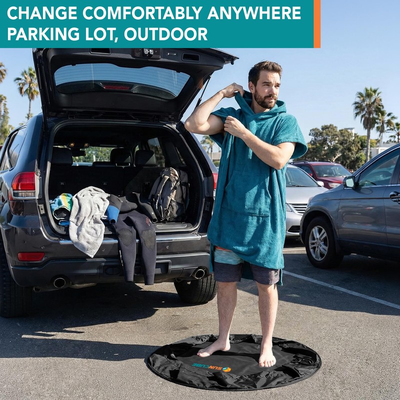 SUN CUBE Wetsuit Changing Mat, Waterproof Surf Bag, Drawstring Wetsuit