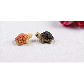 LNYMZD 2Pcs Mini Tortoise Model Fairy Garden Miniatures House Terrarium Home Desktop Succulents Micro Landscape Decoration Statues Garden Sculptures and Statues