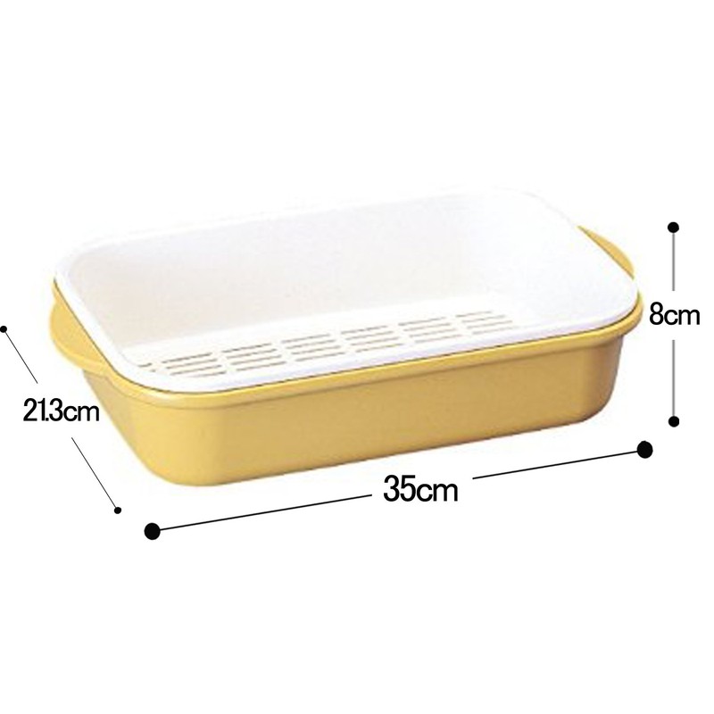 Sanko Plastic Colander K-6 Square Yellow