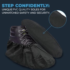 Blue Shoe Guys Reusable Waterproof Shoe Covers – 4 Pack (2 Pairs) – Rain Boot Covers for Men & Women – Durable, Washable, Non-Slip Overshoes for Indoor & Outdoor Protection