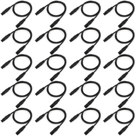 Xuhal 20 Pcs 3.2ft Flexible DMX Cable 1 Meter DMX Signal Cables Signal Wires with Metal Connectors 3 Pin Signal XLR Male to Female Connection for Stage Lighting Spotlight DJ Lights, Black