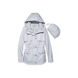 Cole Haan Women's Short Packable rain Jacket, Mist, Small