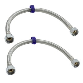 Flexible Tap Connector Pack of 2 Stainless Steel 1/2" X 1/2" Bsp 40cm Braided Plumbing Fittings Corrosion Resistant Toilet Replacement Pipe for Homes Kitchen Bathroom Sink Tap