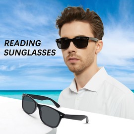 ZONLON 4 Pack Classic Reading Sunglasses for Women Men Spring Hinge, Outdoor Sun Readers Glasses with UV400 Protection (4 Black, 1.00, x)