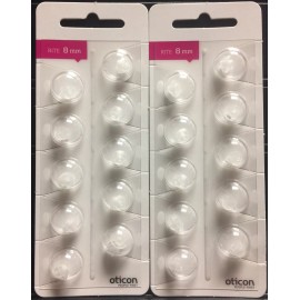 Oticon 2 Packs Oticon 8mm Rite Open Domes. 10 Domes/pack, 20 Domes Total.