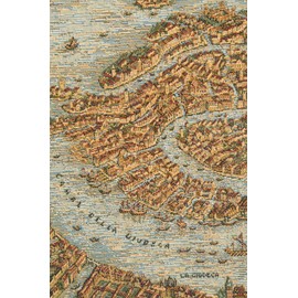 C Charlotte Home Furnishings Inc Ancient Map of Venice Horizontal Tapestry Wall Hanging | Viscose Cotton and Polyester Blend Wall Art | 12 in. x 28 in | Home Decor Accents | Inspired by Alessia Cara