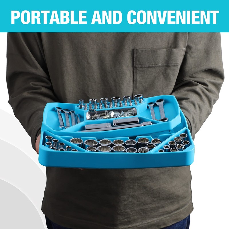 DURATECH 2-Piece Silicone Tool Tray, Premium Non-Slip Flexible Tool Organizer