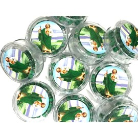 12 Pcs Saint St. Jude Baptism Party Favors Green Rosaries Scented Recuerdos Bautizo San Judas Tadeo