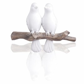 QUMENEY Resin Bird Hooks Creative Coat Hooks Wall Mounted Hook Rack 2 Birds Rack Vintage Wall Hanging Hooks Entrance Hanger for Keys Towels Coats Hats (White 2 Birds Hooks)