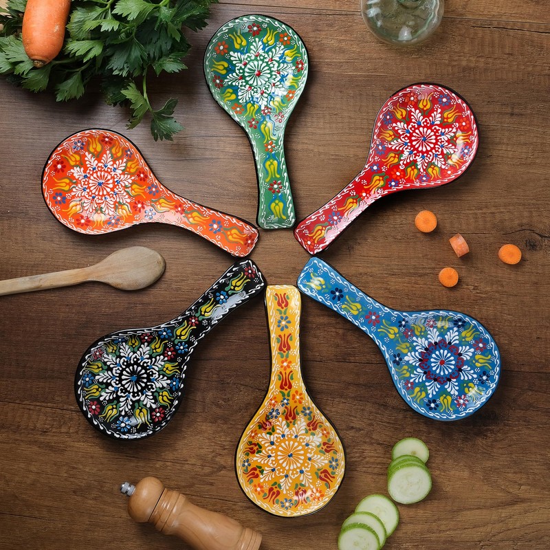BCS Spoon Rest Set of 2 - Ceramic Spoon Holder