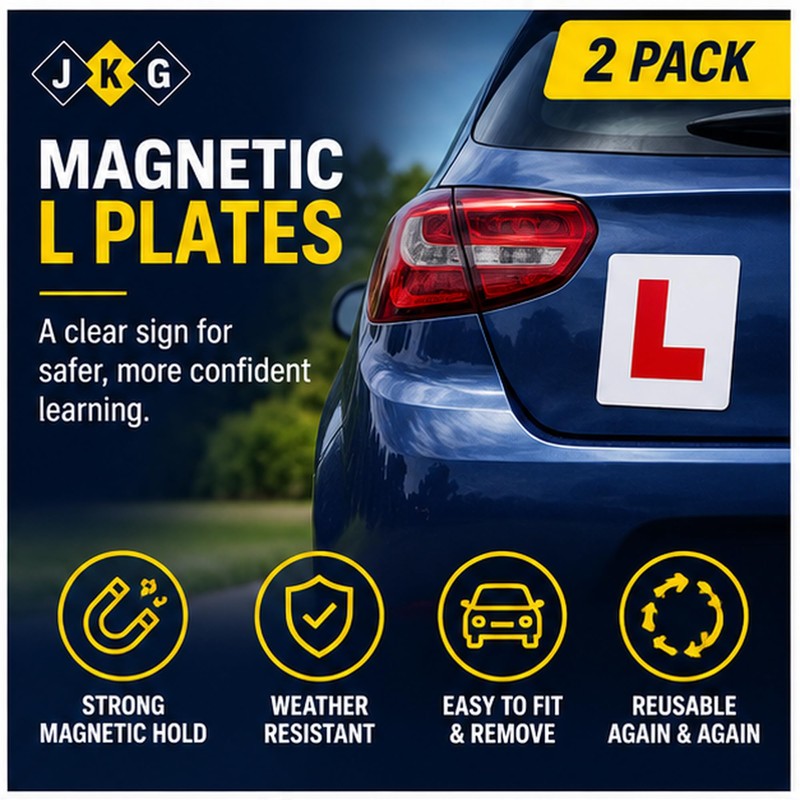 MAGNETIC L PLATES 2pc - Learner Driver Plates with Strong