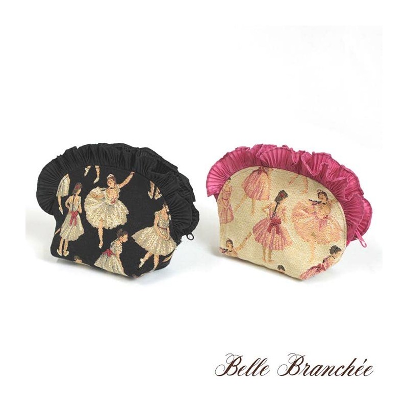 Gobelin Frill Pouch, Made in Japan ~ Ballerina ~, Black