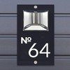 Custom Signs Solar Illuminated Modern Anthracite House Number Sign 24cm