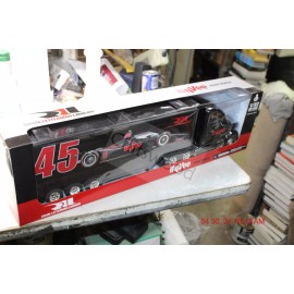 Greenlight Indycar 1/32 Black Race Car Hauler Truck Jack Harvey #45 HyVee Metal - New
