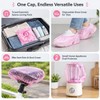 50Pcs Disposable Shower Caps, Waterproof Plastic Bath Hair Caps (Pink)