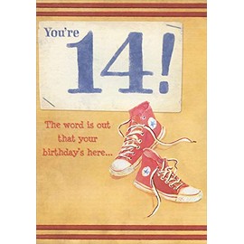 Designer Greetings Red Sneakers Age 14 / 14th Birthday Card for Boy