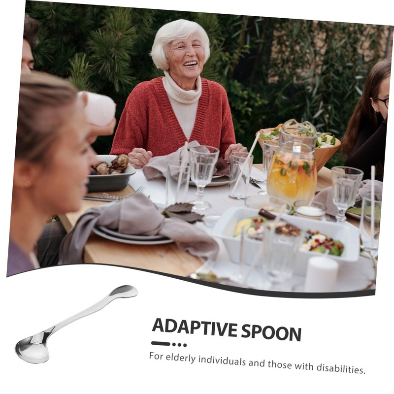 Mikinona Adaptive Feeding Spoon for Elderly Ergonomic Long Handle Self