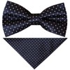 TIES R US Hand Made Navy And White Polka Dot