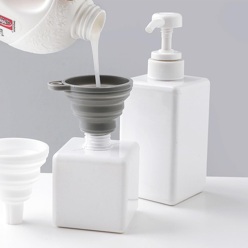 Set 6 embudos silicona plegables grado alimenticio, colores variados para