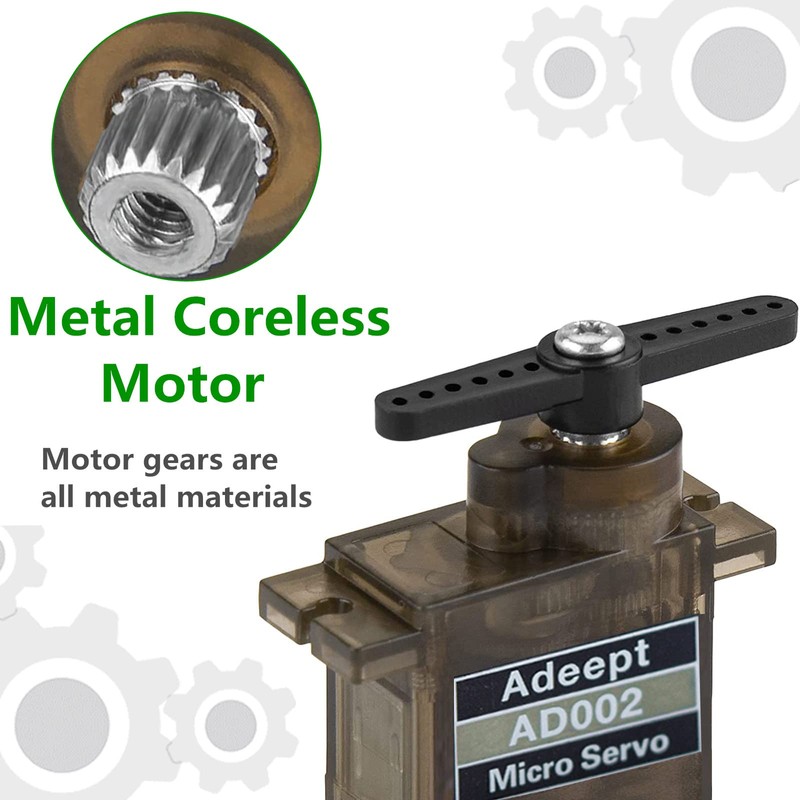 Adeept AD002 4 Pcs 90S 9G Micro Servo Motor, Metal