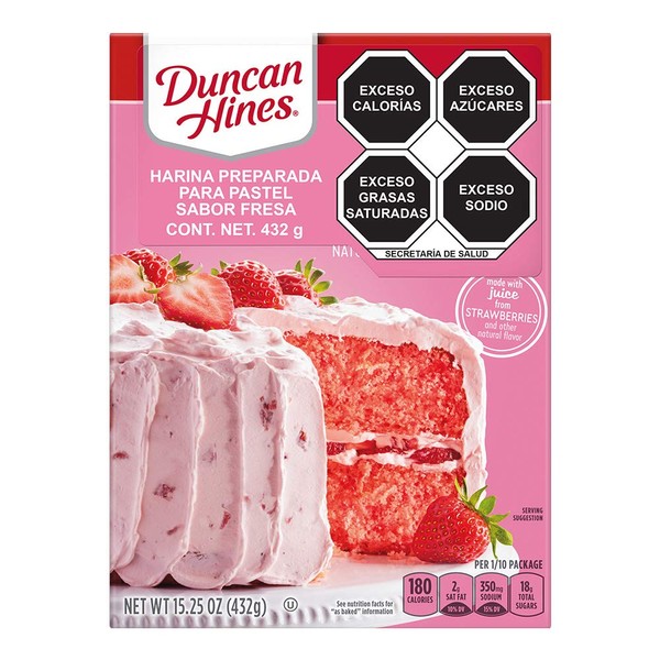 Duncan Hines Signature Perfectly Moist Strawberry Supreme Naturally Flavored Cake Mix, 15.25 OZ