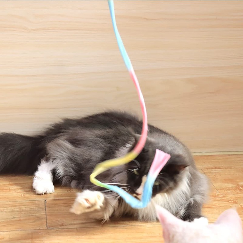 LASOCUHOO Interactive Cat Wand Toys Interactive Cat Teaser Wand String