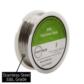 316L Medical/Marine Grade Stainless Steel Round Wire (0.4mm (26 AWG) 336g Spool)