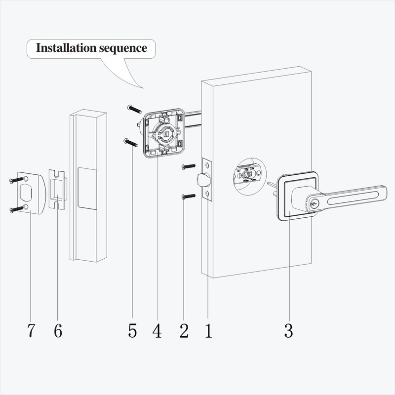 BAOLONG Square Modern Door Handle and Lockset with Same Key,