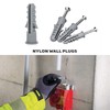 50Pcs Grey Wall Plugs 12mm Plasterboard,Raw Screw Plugs