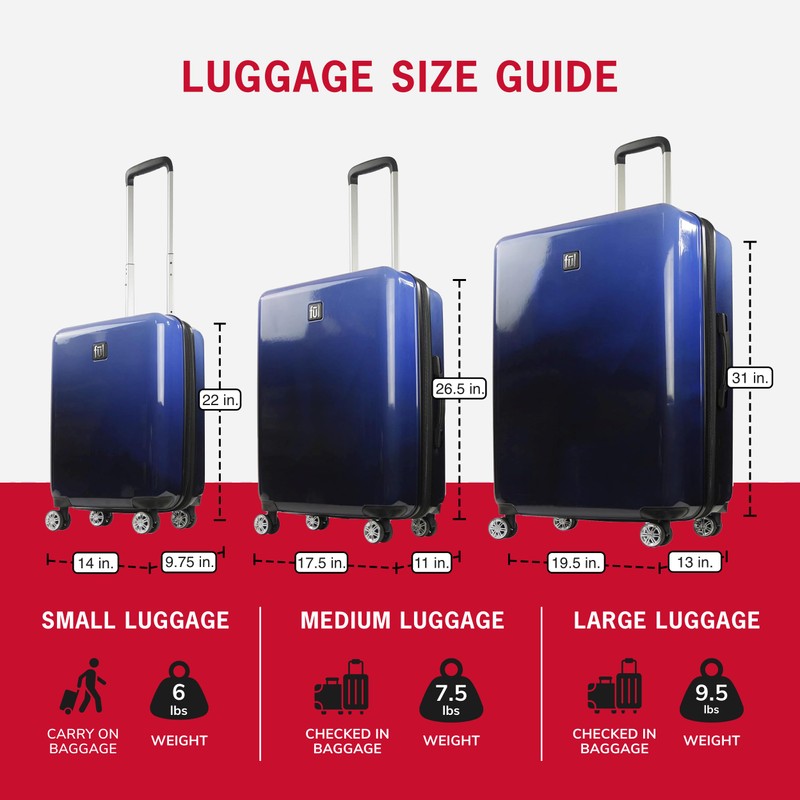 FUL 31 Inch Impulse Rolling Luggage, Ombre Hardshell Suitcase with