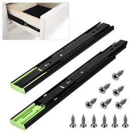 Eagles Soft Close Drawer Slides, Buffer Damping Thickened Silent Black Steel Ball Bearing Full Extension Heavy Duty Drawer Rails, 3 Folds, 150 LB for Kitchen,Cabinet,Toolbox (14''(35cm) Drawer Slides)